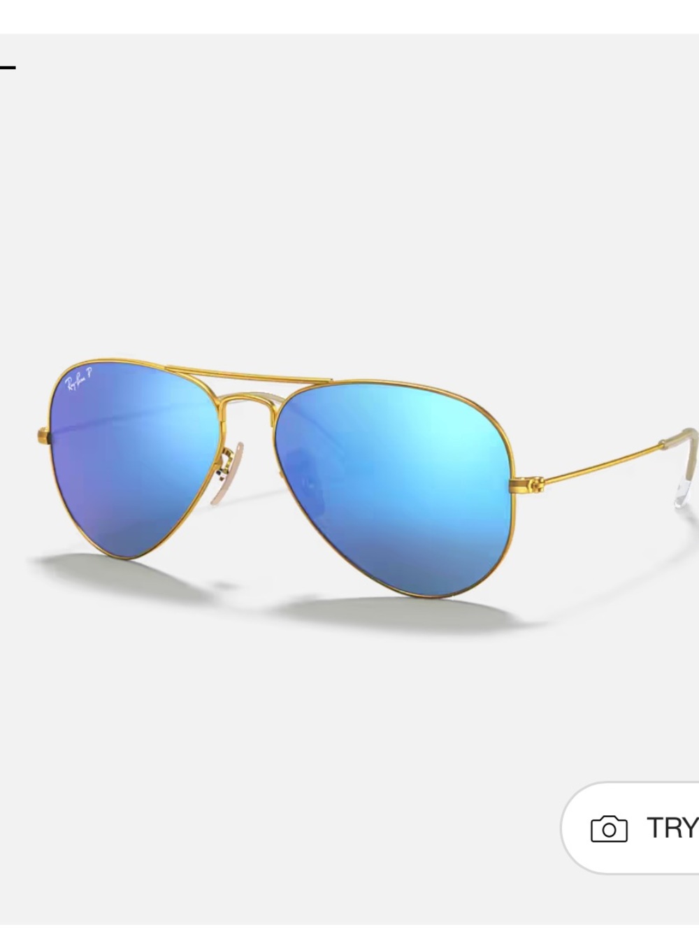 Ray-Ban Gold Frame Blue Mirrored Aviator Sunglasses